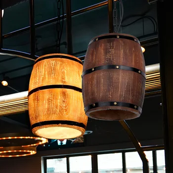 Ресторан в стиле ретро лофт E27/E26, подвесной светильник в виде винной бочки, Бар, Кофейня, кухня, гостиная, коридор, балкон, подвесные светильники
