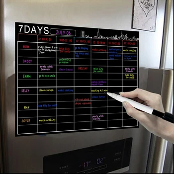 Магнитный календарь сухого стирания, Доска 16X12 Дюймов, Еженедельник, Органайзер, Белая доска формата A3 для холодильника