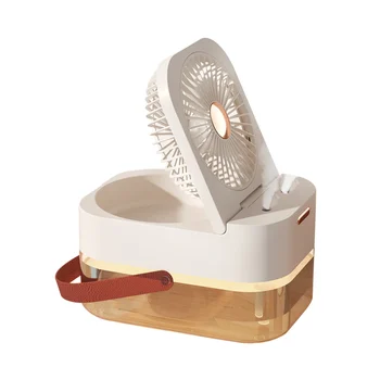 Новый Увлажнитель Воздуха Вентилятор Тумана Портативный Вентилятор Охладитель воздуха USB Вентилятор Настольный вентилятор с ночником Летний Белый