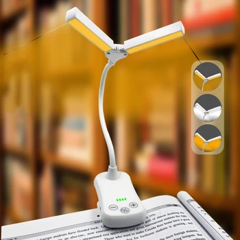 14 светодиодных книжных светильников 3 Цвета, 8 Яркостей, USB-Перезаряжаемый Ночник, Портативная Лампа для Чтения, Книжная лампа, Мини-Настольная Лампа
