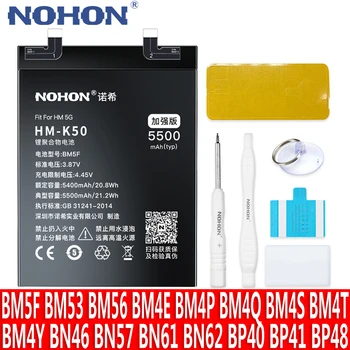 NOHON BM5F BM4Y BN57 Аккумулятор Для Xiaomi Redmi K50 K20 K30 K40 Pro K30i K30S K50G 7 9T 10X POCO X3 NFC Pro F1 F2 F3 F4 GT Bateria