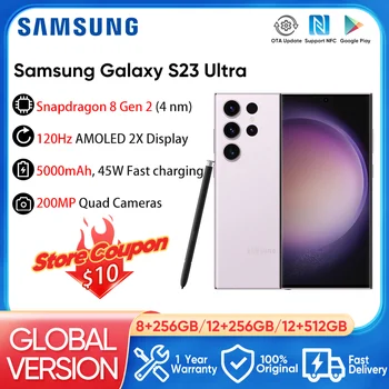 2023 Новый Samsung Galaxy S23 Ultra 5G Смартфон Snapdragon 8 Gen 2 200MP Качественная Камера Сотовый Телефон 6,8 