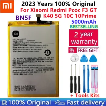 100% Оригинальный Высококачественный Аккумулятор 5000 мАч BN5F Для Xiaomi Redmi Pcoc F3 GT K40 5G 10C 10Prime Замена Батарей Batteria