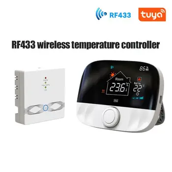 Rf433 Программируемый регулятор температуры Tuya Smart Wireless Control Умный Дом Rf433 Беспроводной Термостат Голосовое приложение Пульт дистанционного управления