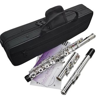 Топовая Японская Флейта YF-271 482 Профессиональная мельхиоровая флейта с ключом C 16 отверстиями, посеребренные музыкальные инструменты с аксессуарами