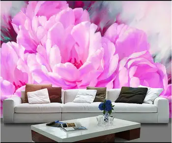 настенная роспись по индивидуальному заказу, фотообои 3d, современные европейские розовые цветочные цветы, фон для домашнего декора гостиной, обои для стен 3d