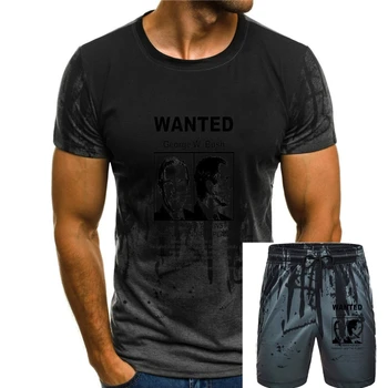 George Bush USA Wanted-Мужская футболка harajuku Лето 2018, футболка с коротким рукавом, футболка размера плюс, harajuku Лето 2018, футболка, топ