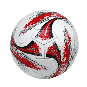 Сшитый машиной из искусственной кожи ПВХ, индивидуальный спортивный футбольный мяч, Размер 5