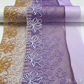 28 ярдов Кружевной ткани из тюля с цветочной сеткой для женского вечернего платья, Новые Коричневые французские Кружевные ткани с вышивкой