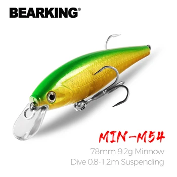 Розничная продажа рыболовных снастей, новая модель, Bearking perfect action minnow, 78 мм/9,2 г, подвесная приманка для погружения 0,8-1,2 м, 5 цветов на выбор