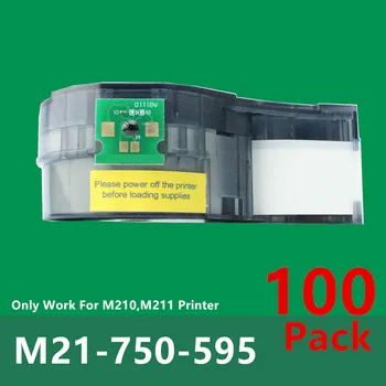 100 Упаковок Нового чипа, совместимого с M21-750-595- Пленка для изготовления картриджей с виниловой лентой WT для ручного принтера этикеток Brady M210, M211
