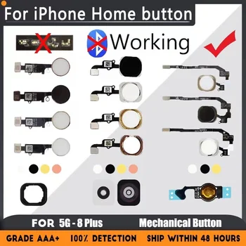 Возврат Назад Полнофункциональная Кнопка Home Button Flex Для iPhone 6 6s 7 8 Plus 5s SE Оригинальный Гибкий Кабель Home Extend Connector Без Touch ID